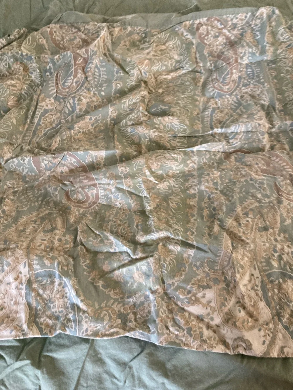 Pottery barn Green Paisley Home full/queen duvet and pillow shams